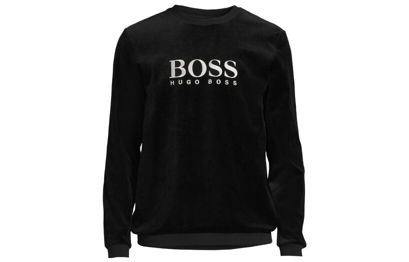 HUGO BOSS SS23 Letter Print Crewneck Sweatshirt Black 50442820-001