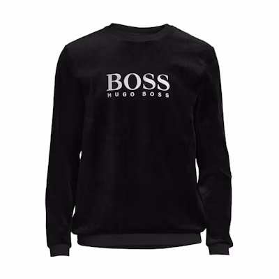 HUGO BOSS SS23 Letter Print Crewneck Sweatshirt Black 50442820-001