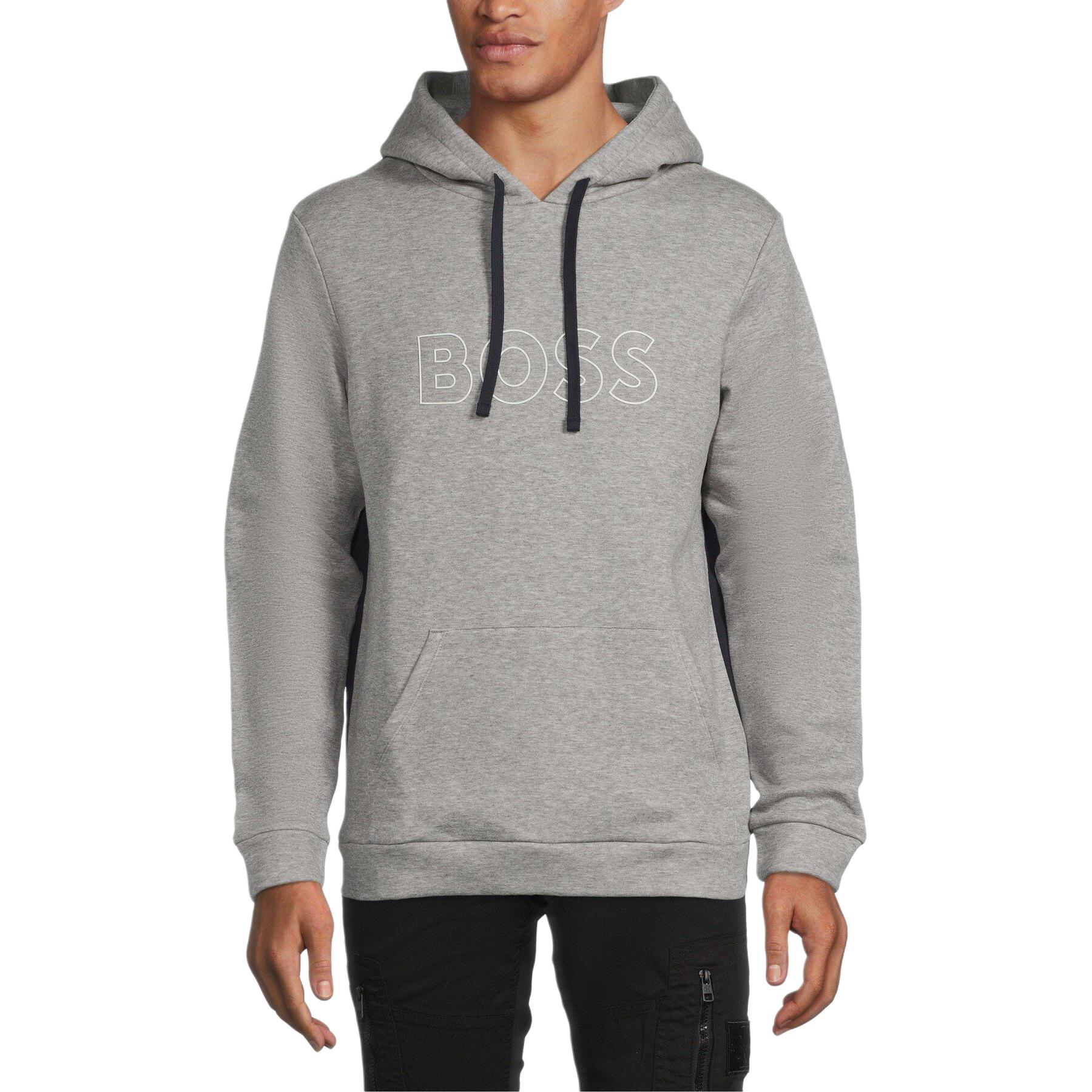 Shop HUGO BOSS SS23 字母印花灰色衛衣 50485949-033