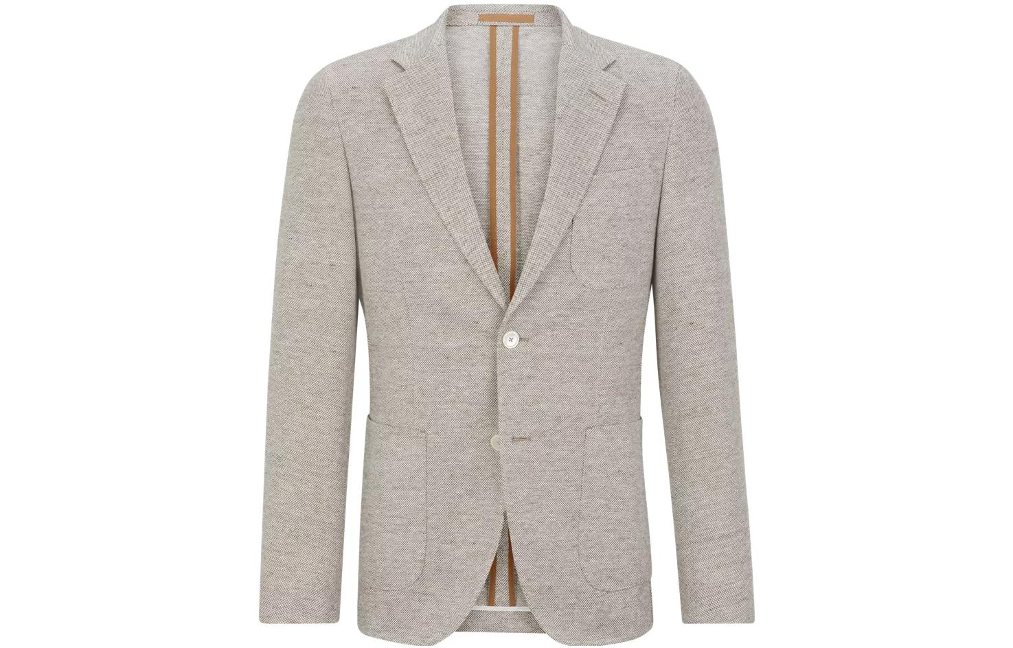 HUGO BOSS SS23 Light Gray Single-Breasted Long-Sleeve Jacket 50488900-131