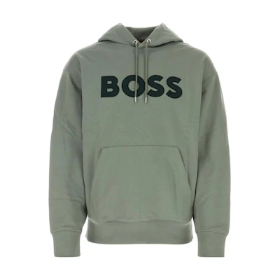 HUGO BOSS SS23 Light Green Embroidered Logo Drawstring Hoodie 50486243-343
