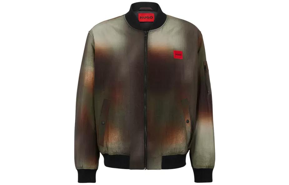 HUGO BOSS SS23 Logo Camo Print Long Sleeve Jacket Men’s Grey 50488047-960