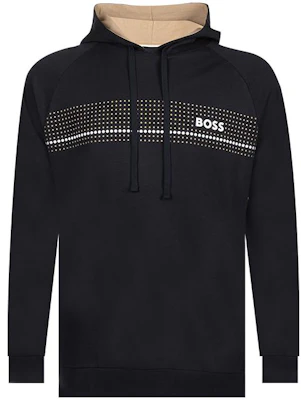 HUGO BOSS SS23 Logo Dot Print Hoodie Hitam dengan Tali Serut 50485939-001 Buy HUGO BOSS SS23 Logo Dot Print Hoodie Hitam dengan Tali Serut 50485939-001