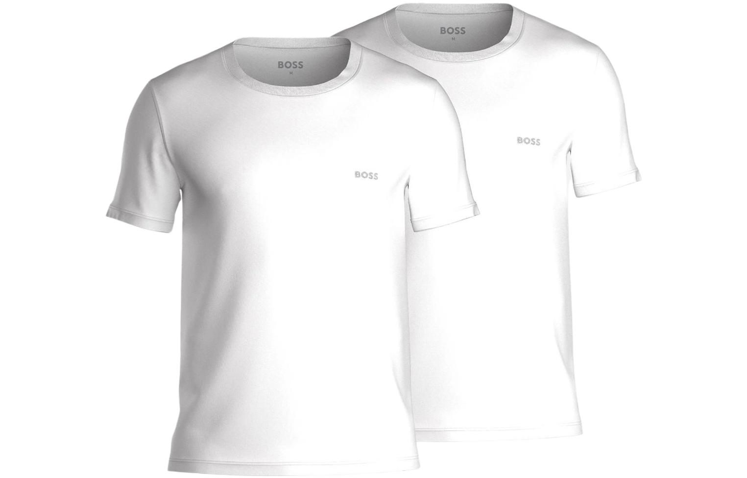 HUGO BOSS SS23 Logo Embroidered Crewneck T-Shirt 2-Pack White 50475294-100