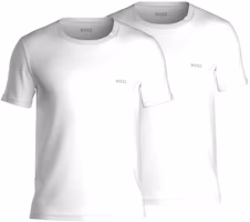 HUGO BOSS SS23 Logo Embroidered Crewneck T-Shirt 2-Pack White 50475294-100 HUGO BOSS SS23 Logo Embroidered Crewneck T-Shirt 2-Pack White 50475294-100