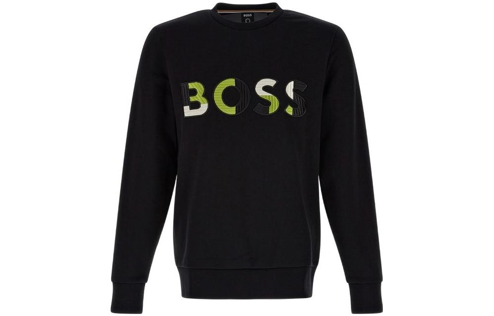 HUGO BOSS SS23 Logo Embroidered Sweatshirt Men’s Black 50471679-001