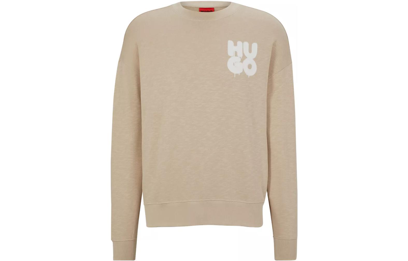 HUGO BOSS SS23 Logo Graffiti Sweatshirt Men’s Light Beige 50487526-274