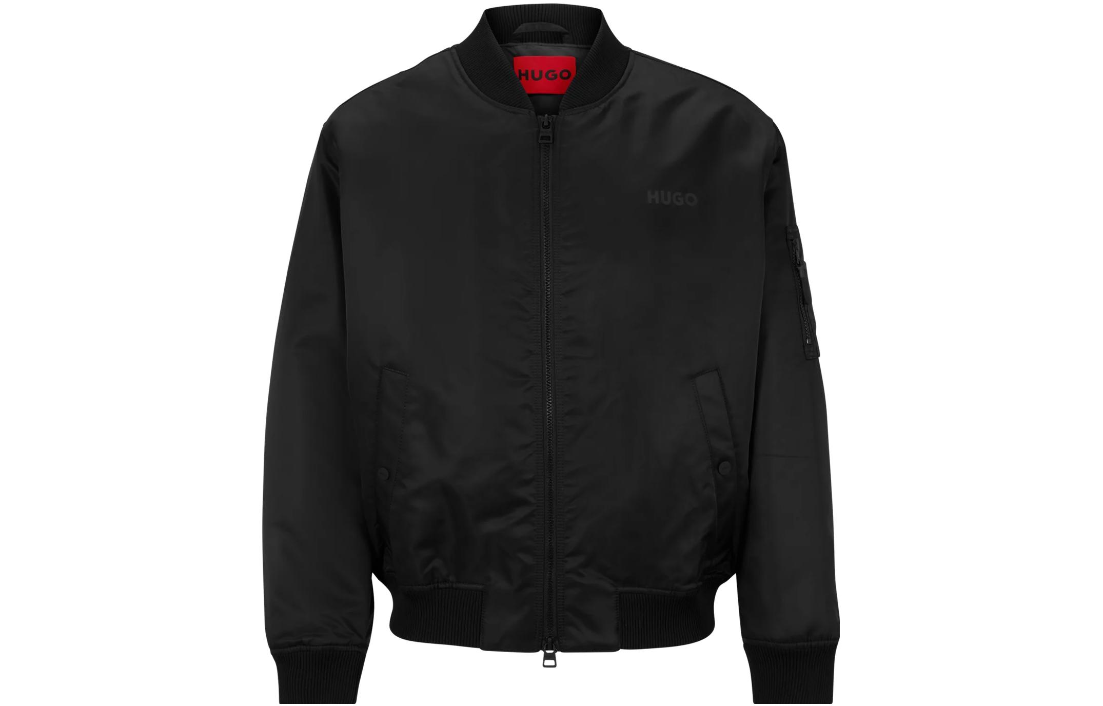 HUGO BOSS SS23 Logo Print Black Long Sleeve Jacket for Men. 50493096-001 圖 2