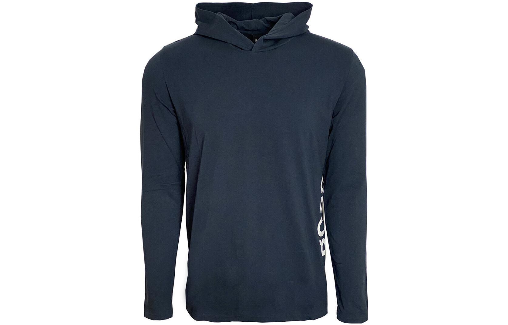 HUGO BOSS SS23 Logo Print Casual Hoodie Men’s Black 50442644-004