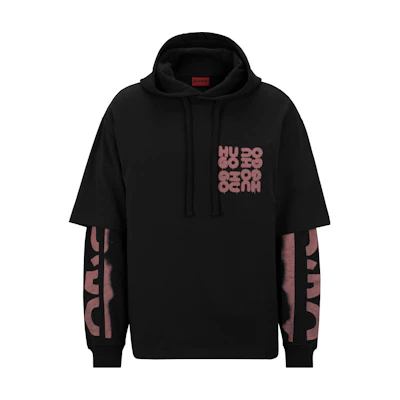 HUGO BOSS SS23 Logo Print Cotton Terry Sweatshirt Black 50487545-001