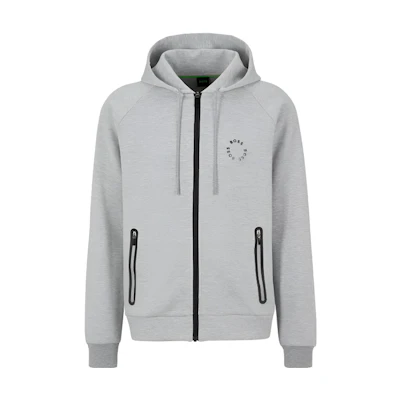 HUGO BOSS SS23 Logo Print Cotton Zip Hoodie Long Sleeve Jacket 50487949-059