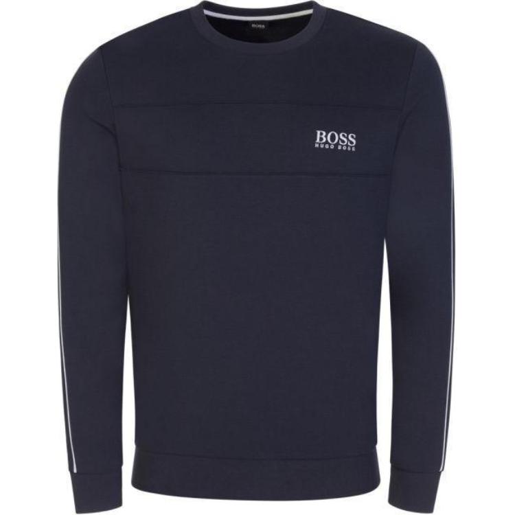 HUGO BOSS SS23 Logo Print Crewneck Long Sleeve Sweatshirt Black 50452302-403