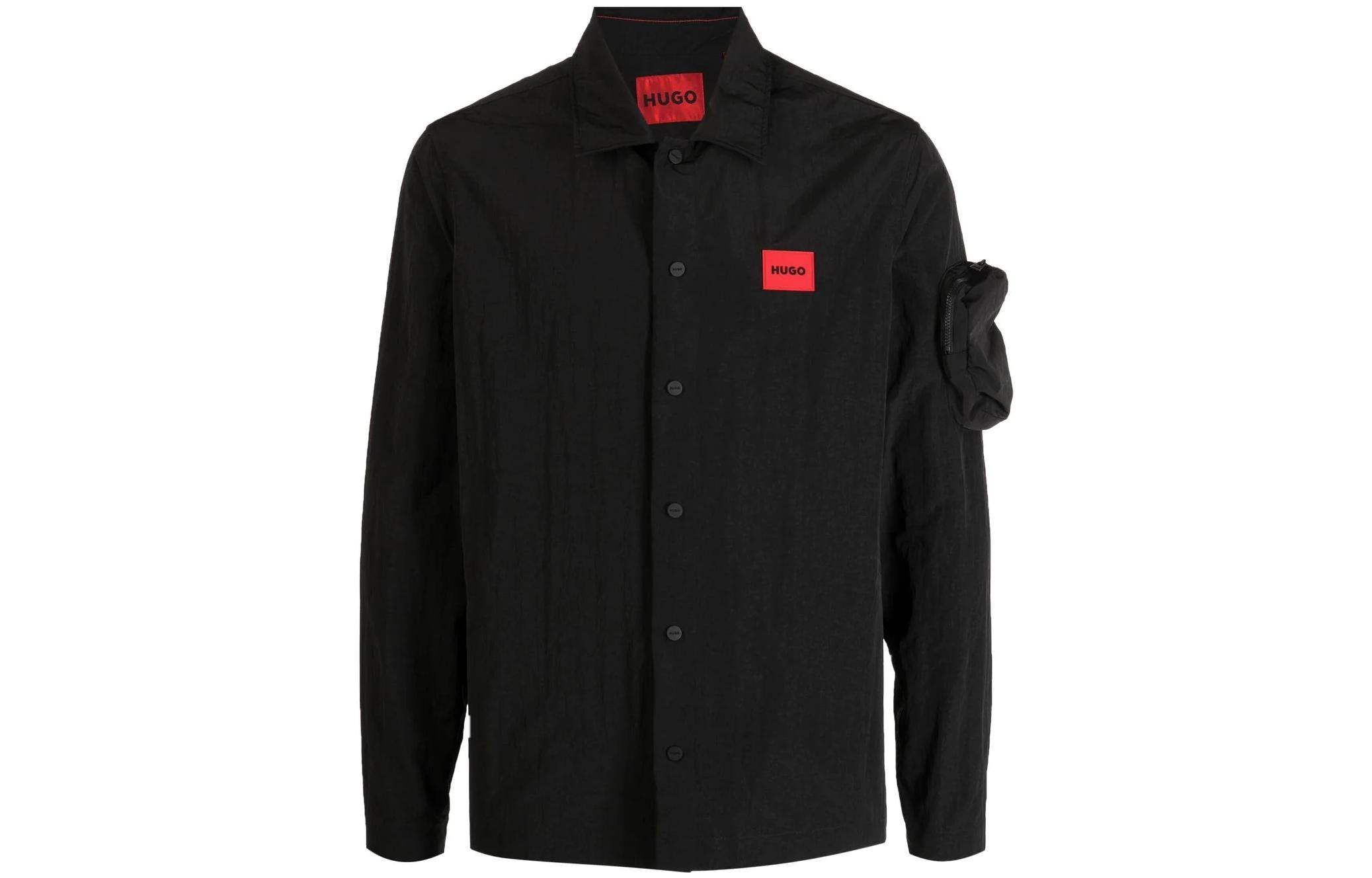 HUGO BOSS SS23 Logo Print Long Sleeve Jacket Black 50484360-001