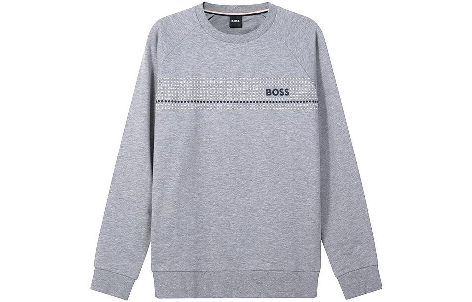 HUGO BOSS SS23 Logo Print Pullover Sweatshirt Grey () 50485952-033