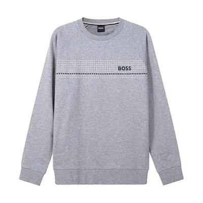HUGO BOSS SS23 Logo Print Pullover Sweatshirt Grey () 50485952-033