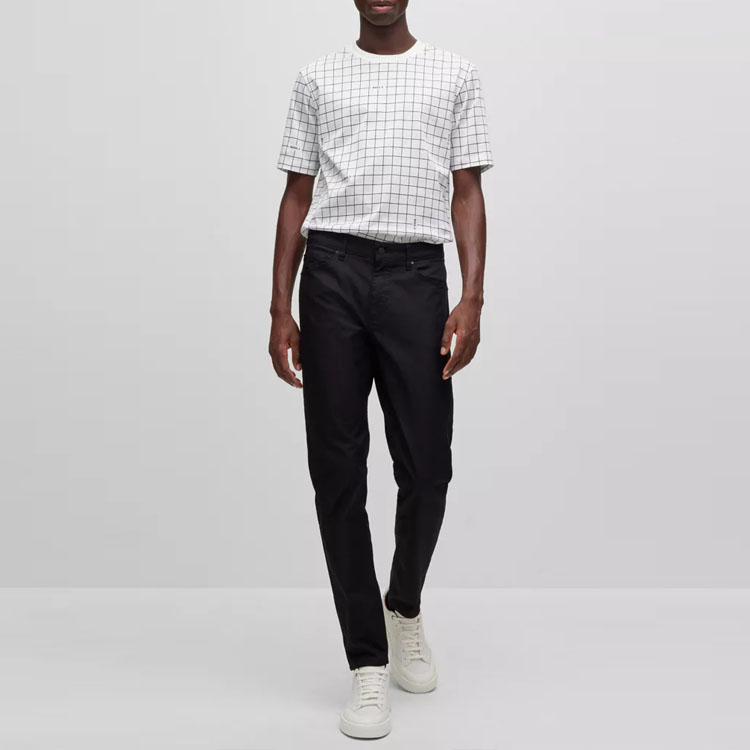 Lookbook HUGO BOSS SS23 Logo Printed Casual Straight Pants  Black 50484945-001