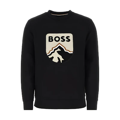 HUGO BOSS SS23 Logo Pullover Sweatshirt Men’s Black Long Sleeve 50476984-001