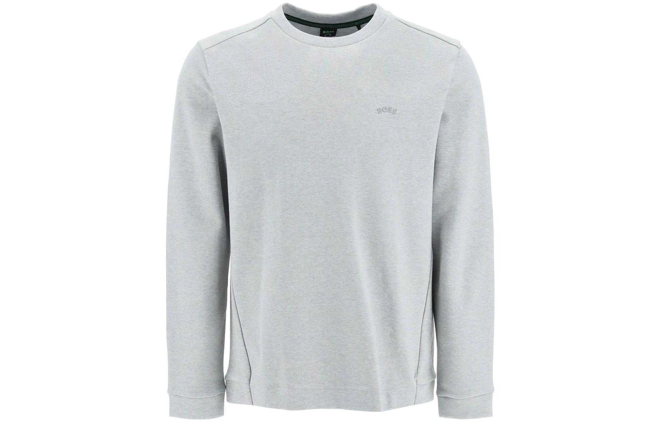 HUGO BOSS SS23 Logo Pullover Sweatshirt Men’s Light Gray 50474192-059