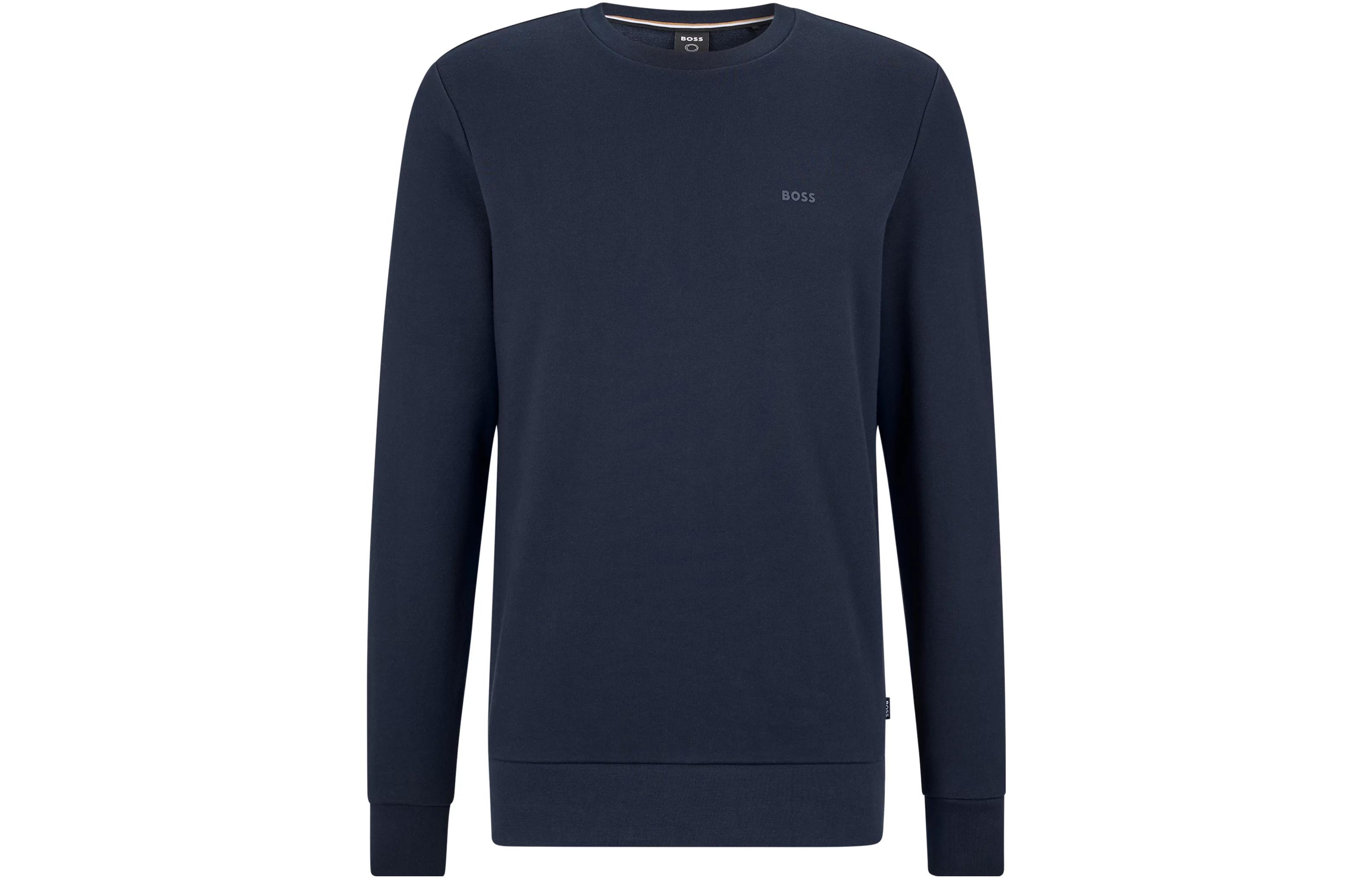 HUGO BOSS SS23 Logo Rubber Printed Pullover Sweatshirt Deep Blue 50471981-404