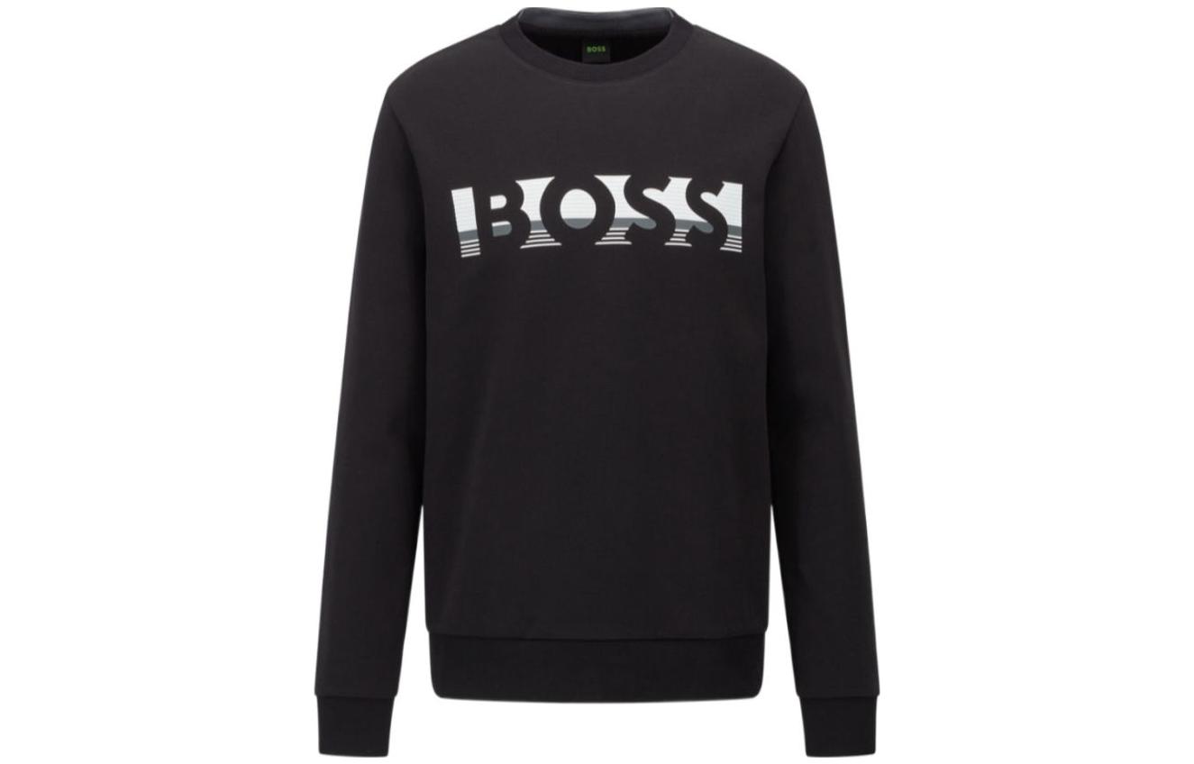 HUGO BOSS SS23 Long Sleeve Logo Print Sweatshirt - Black 50465948-001