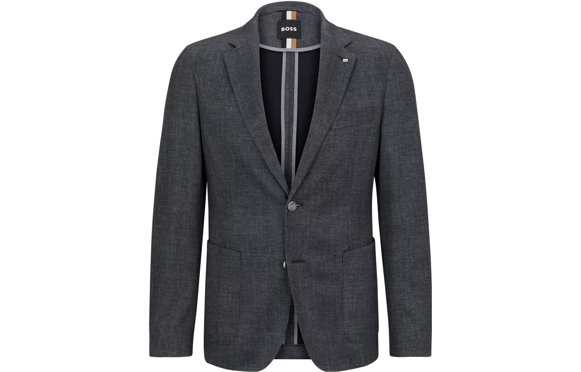 HUGO BOSS SS23 Micro-Pattern Slim Fit Knit Jacket Men’s Grey 50484795-030