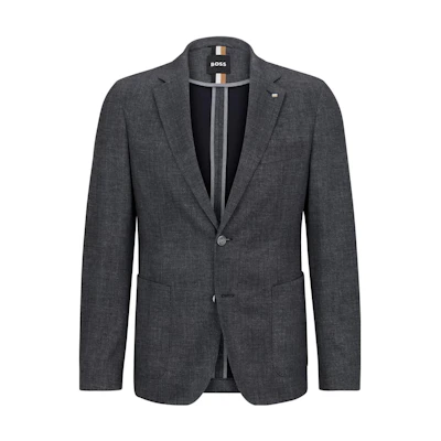 HUGO BOSS SS23 Micro-Pattern Slim Fit Knit Jacket Men’s Grey 50484795-030