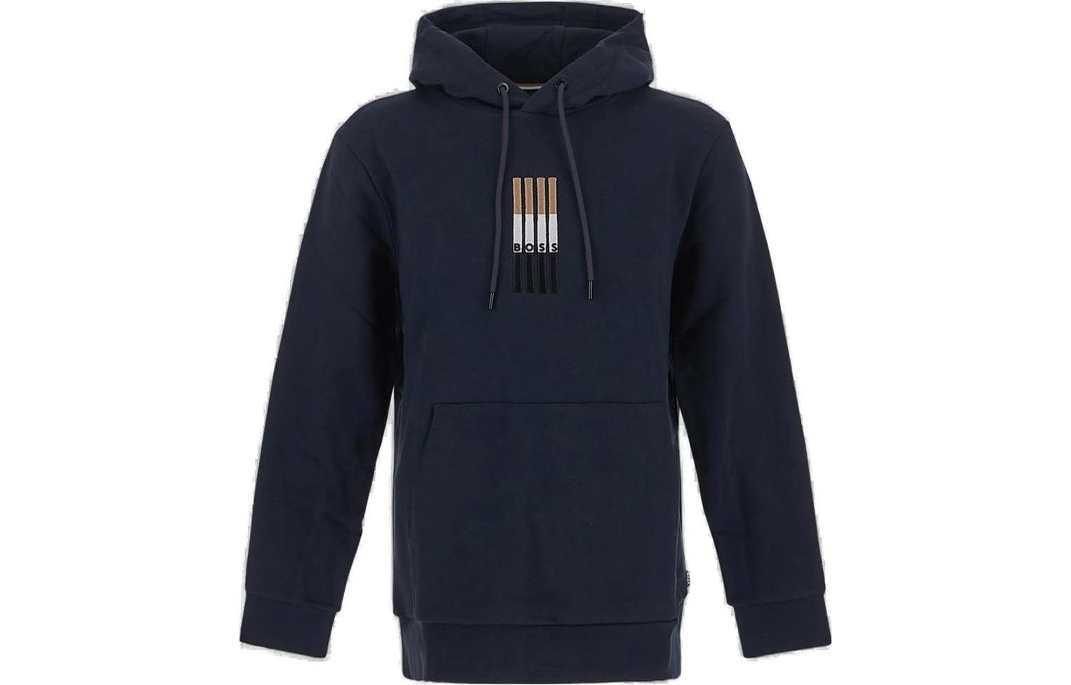 HUGO BOSS SS23 Navy Hoodie with Logo Embroidery and Drawstring 50481751-404 圖 2