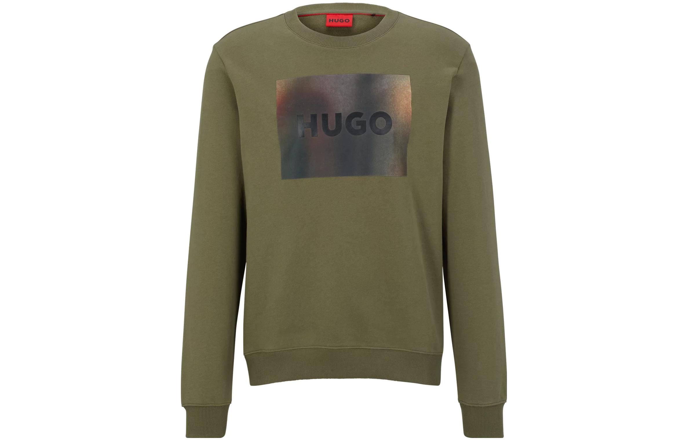 HUGO BOSS SS23 Olive Green Crewneck Sweatshirt with BOGO Print 50488906-345