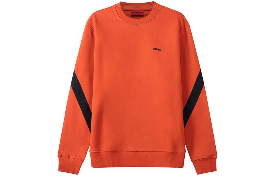HUGO BOSS SS23 Orange Pullover Sweatshirt with Logo Print 50475342-801