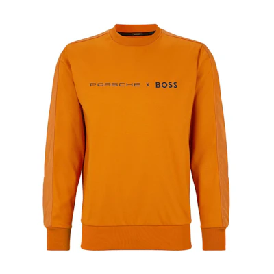 HUGO BOSS SS23 Orange Sweatshirt with Logo Print Crewneck 50483755-890