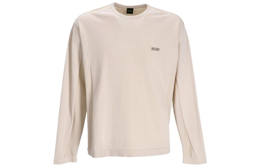 HUGO BOSS SS23 Plain Crewneck Long-Sleeve Sweatshirt Men’s Light Brown 50471809-131