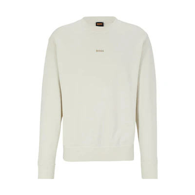 HUGO BOSS SS23 Plain White Crewneck Sweatshirt 50472271-277