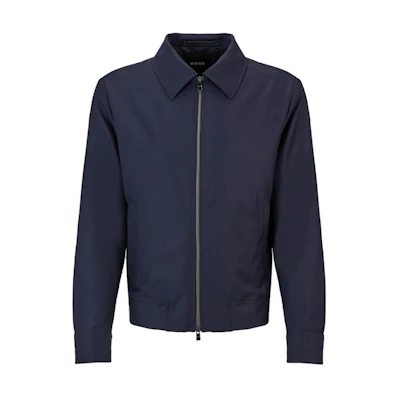 HUGO BOSS SS23 Plain Zip-Up Jacket Navy Blue 50480031-410