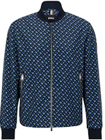 HUGO BOSS SS23 Printed Zip Bomber Jacket Navy Blue () 50486874-433 HUGO BOSS SS23 Printed Zip Bomber Jacket Navy Blue () 50486874-433