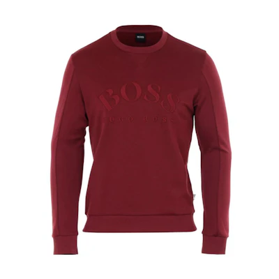 HUGO BOSS SS23 Red Crewneck Sweatshirt with Logo Embroidery 50410278-653