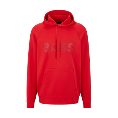 HUGO BOSS SS23 Red Hoodie with Front Logo Print 50485498-624