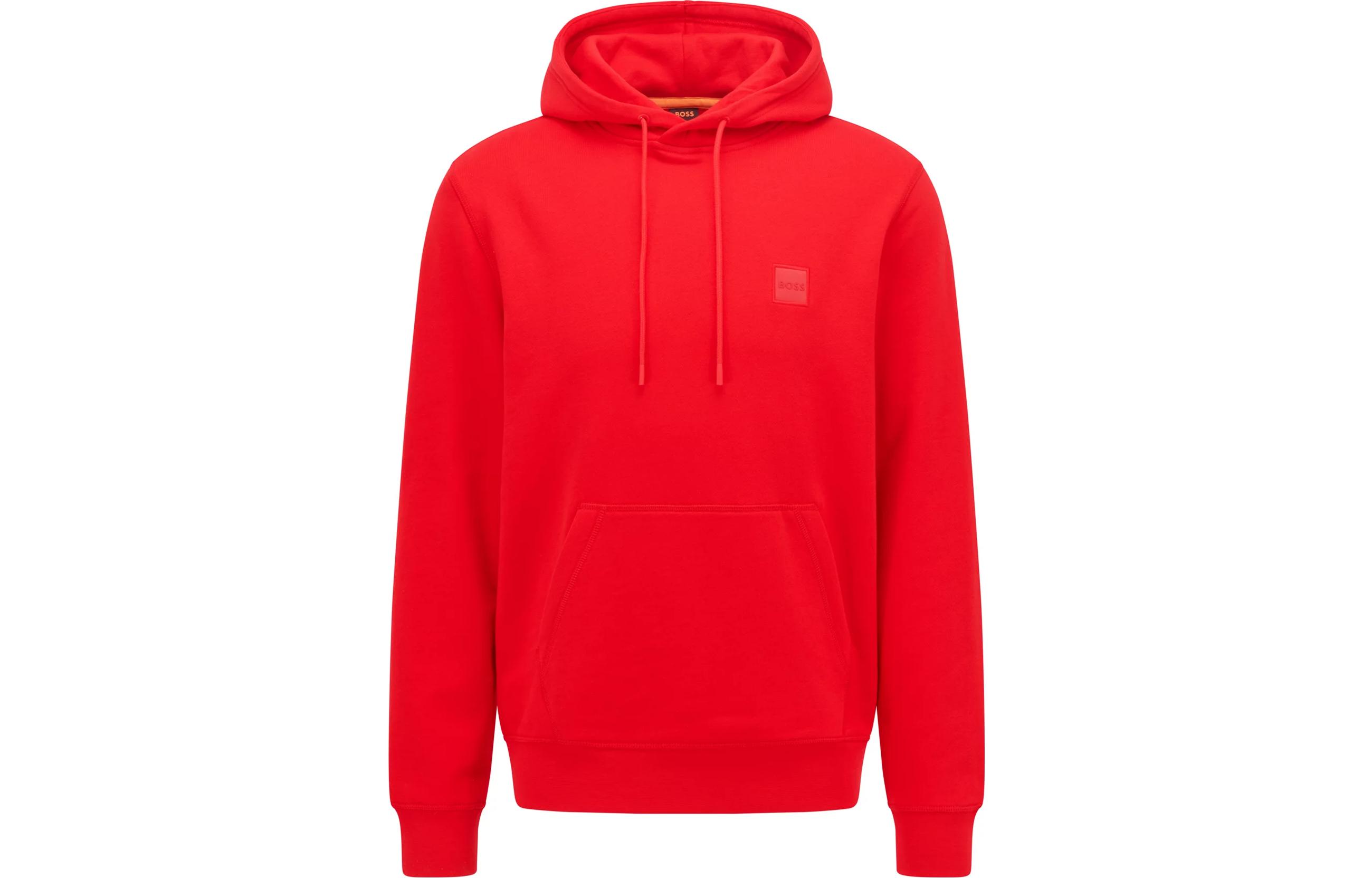 HUGO BOSS SS23 Red Hoodie with Logo Patch 50468445-623