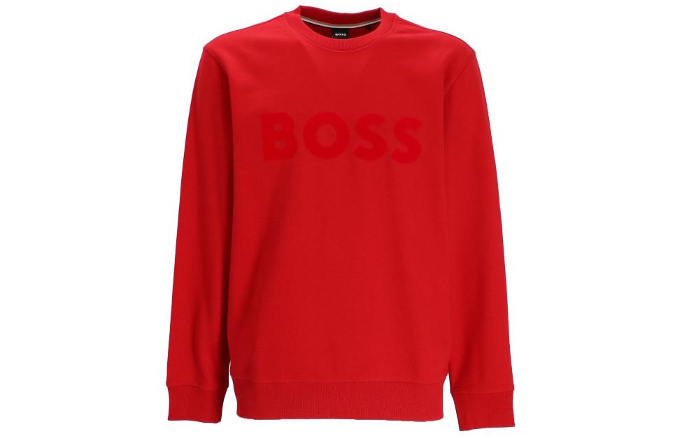 HUGO BOSS SS23 Red Pullover Sweatshirt with Logo Print 50477309-620