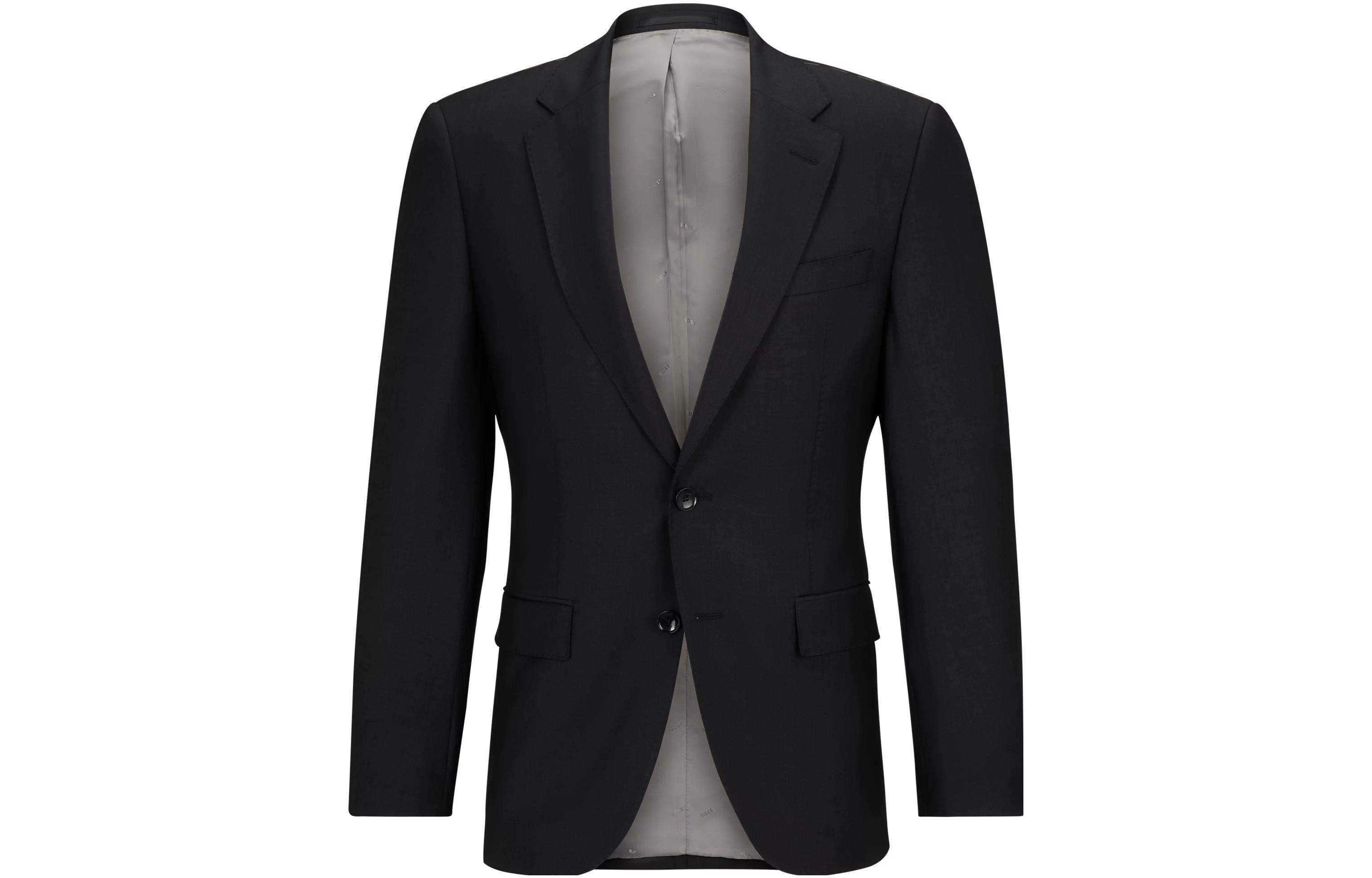 HUGO BOSS SS23 Single-Breasted Light Gray Collar Jacket 50480010-061