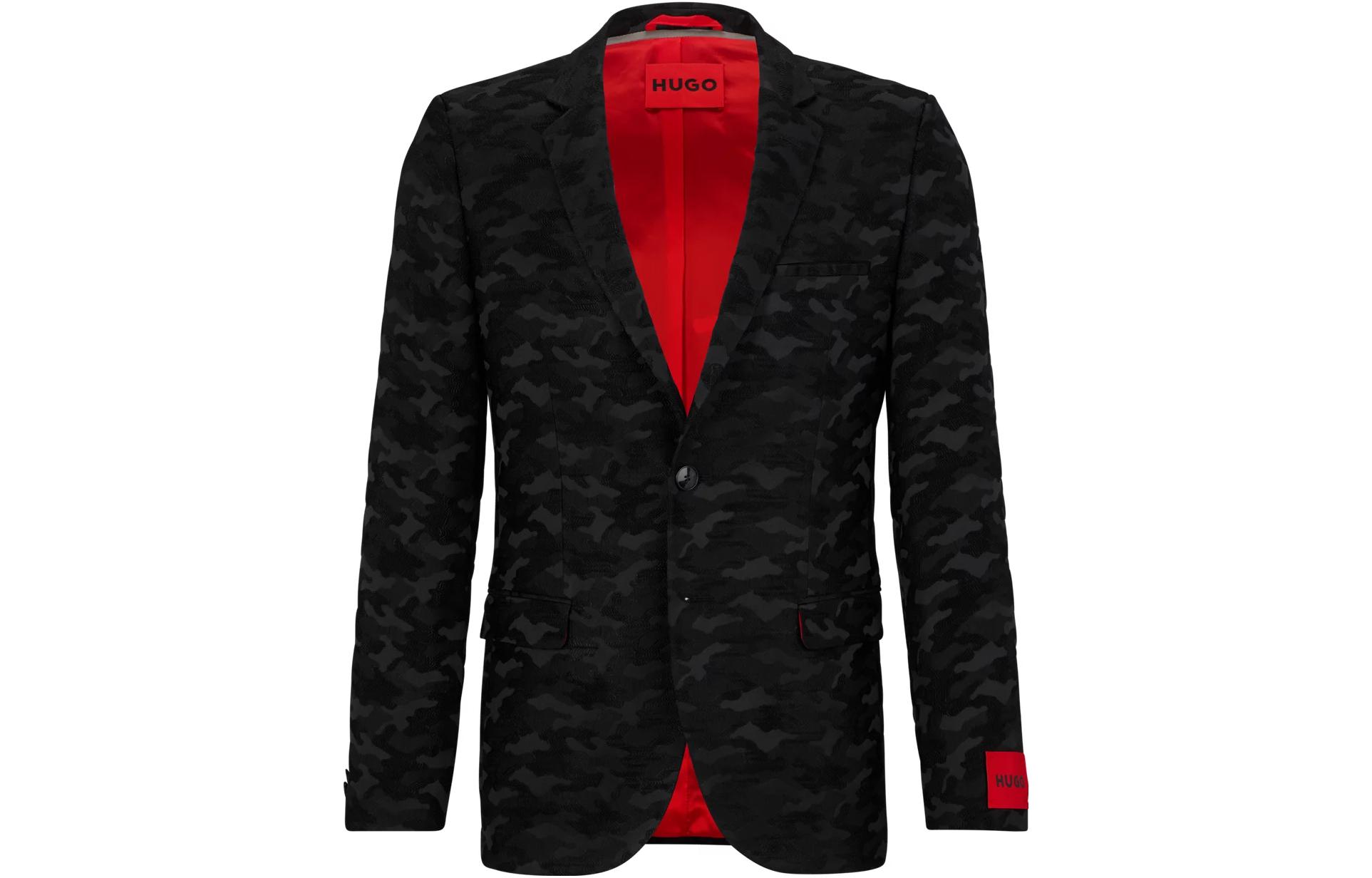 HUGO BOSS SS23 Slim-Fit Buttoned Jacket Black 50485846-001