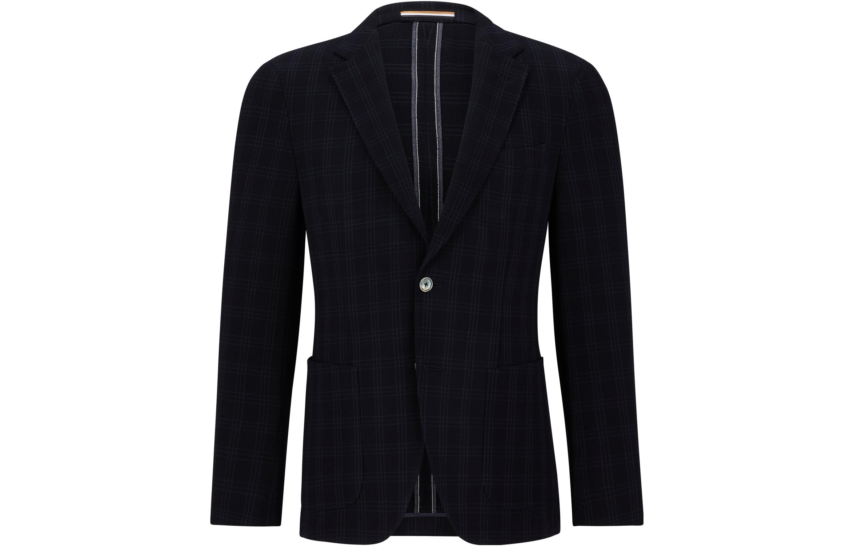 HUGO BOSS SS23 Slim-Fit Wool-Blend Jacket Dark Blue 50484840-404