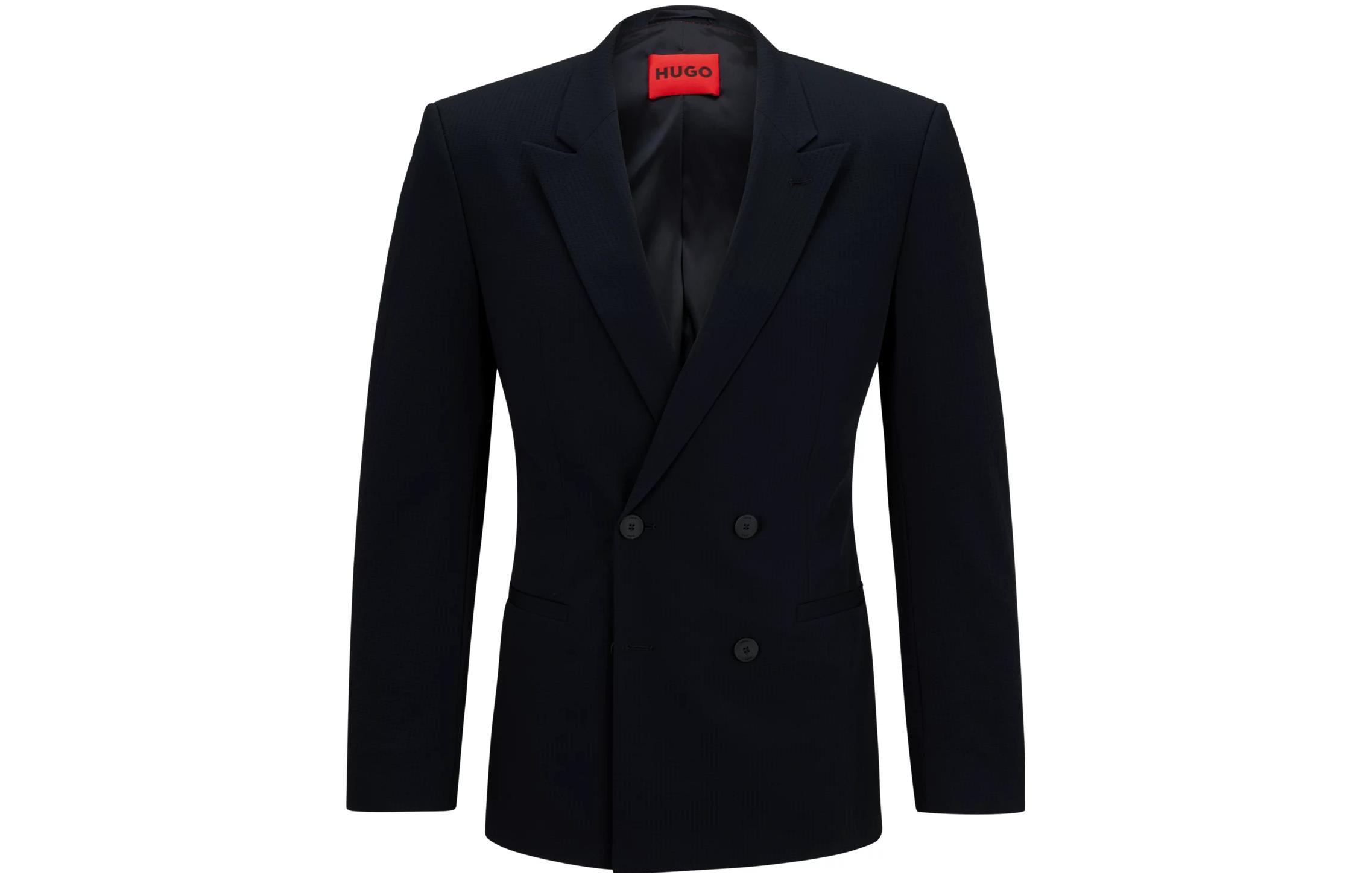 HUGO BOSS SS23 Slim Fit Double-Breasted Jacket Black 50497985-405