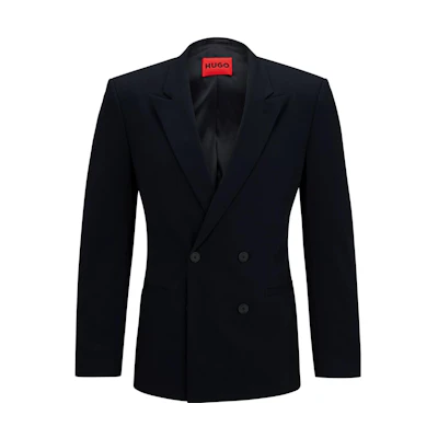 HUGO BOSS SS23 Slim Fit Double-Breasted Jacket Black 50497985-405
