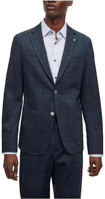 HUGO BOSS SS23 Slim Fit Blazer Lengan Panjang Kotak-Kotak Biru Navy. 50484777-404 Lookbook HUGO BOSS SS23 Slim Fit Blazer Lengan Panjang Kotak-Kotak Biru Navy. 50484777-404