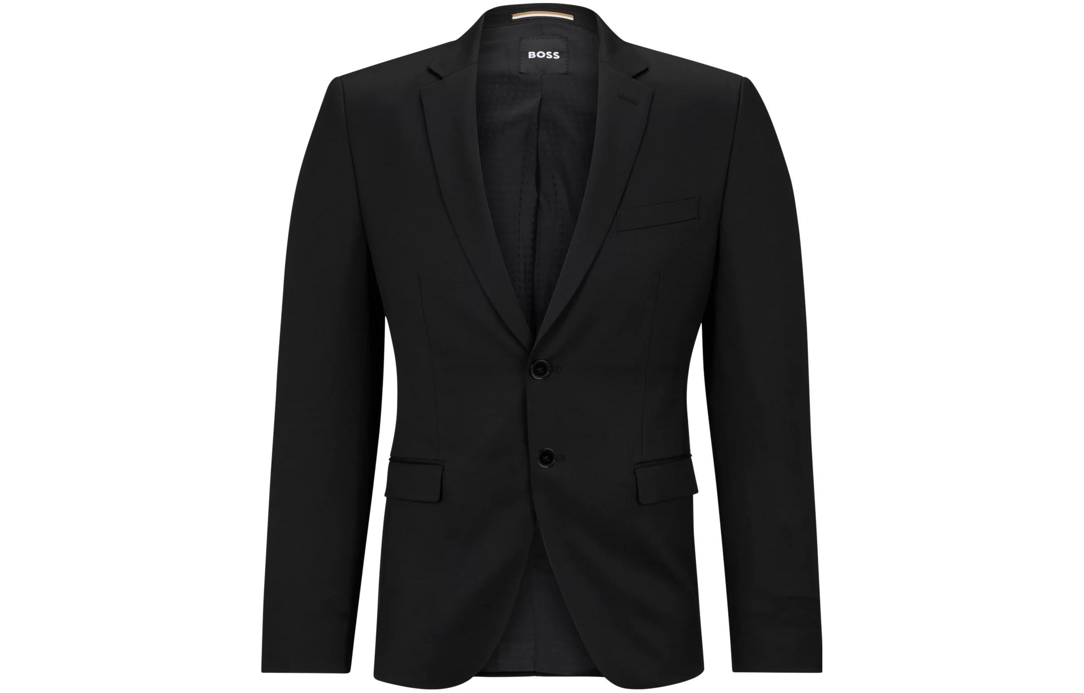 HUGO BOSS SS23 Slim Fit Single-Breasted Long-Sleeve Jacket Men Black 50469181-001