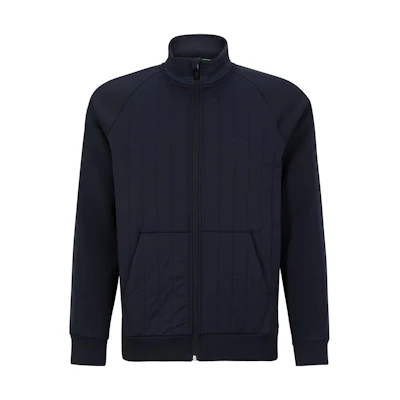 HUGO BOSS SS23 Slim Fit Solid Stand Collar Jacket - Navy Blue 50493481-402