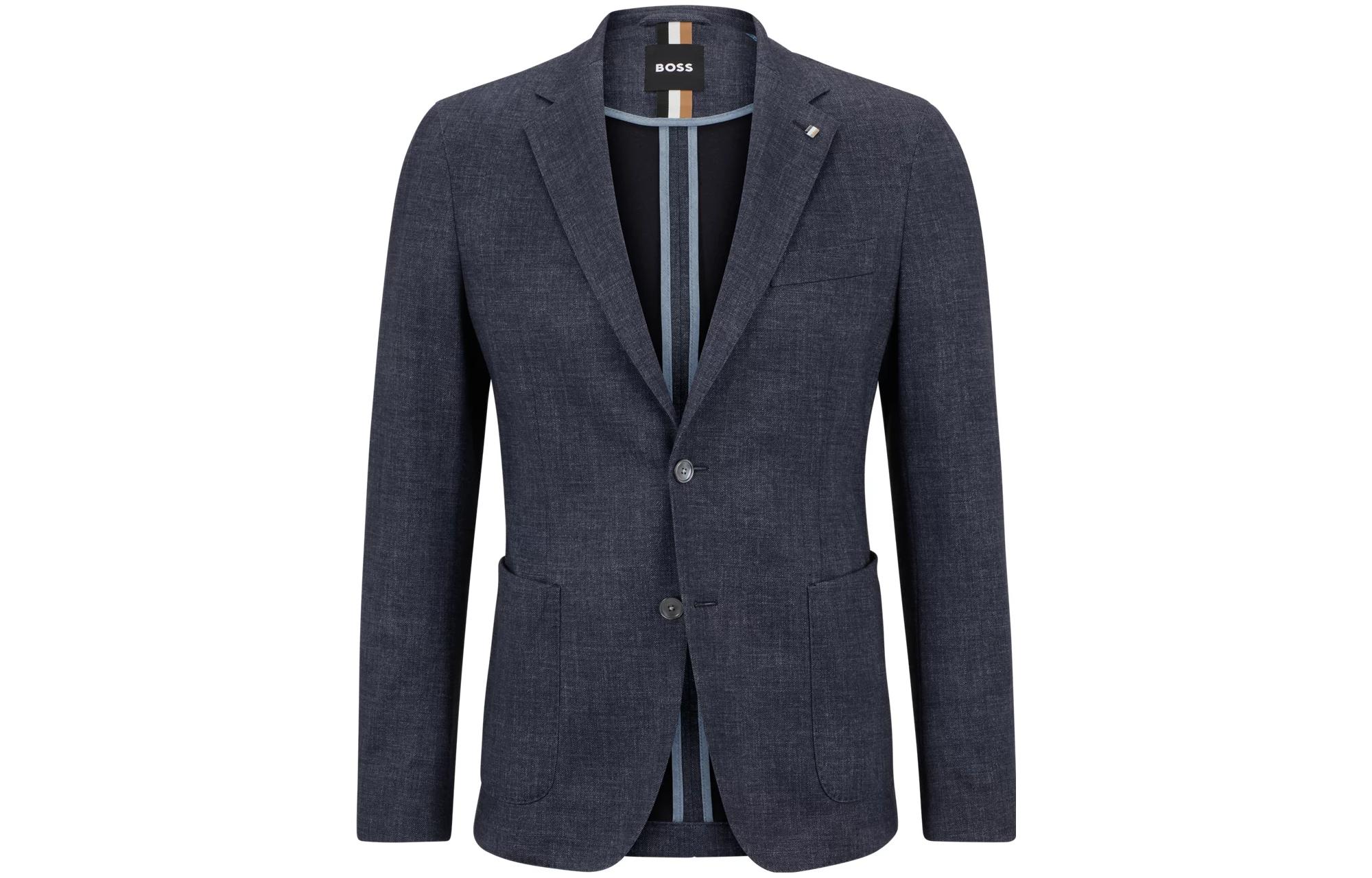 HUGO BOSS SS23 Slim Fit Stretch Jacket Men’s Deep Navy Blue 50484795-404