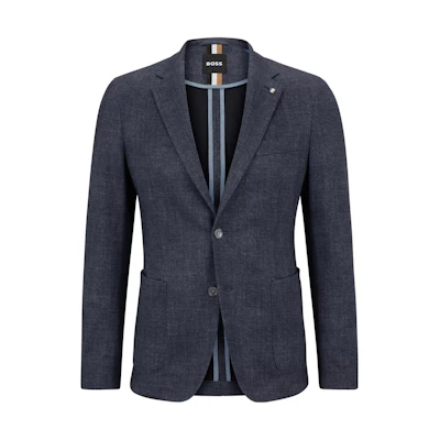 HUGO BOSS SS23 Slim Fit Stretch Jacket Men’s Deep Navy Blue 50484795-404