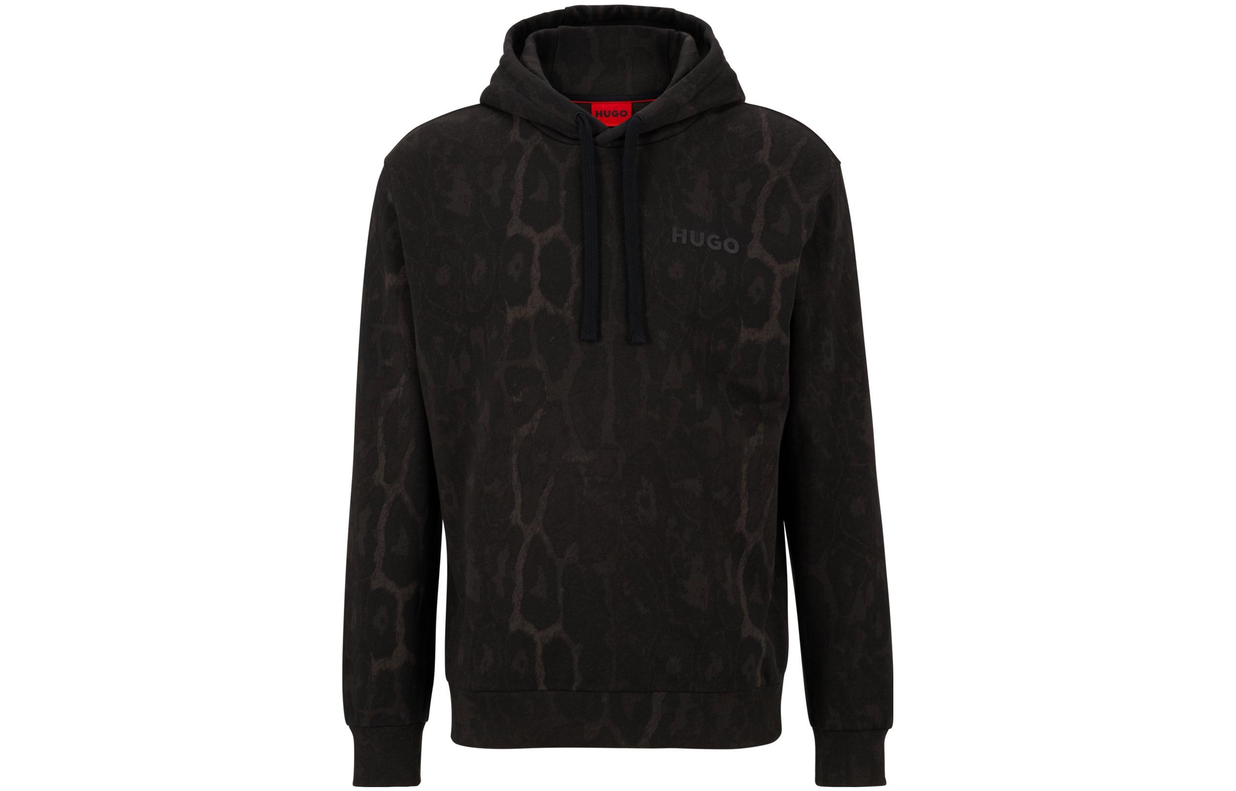 HUGO BOSS SS23 Snake Print Pullover Hoodie Black () 50482927-001