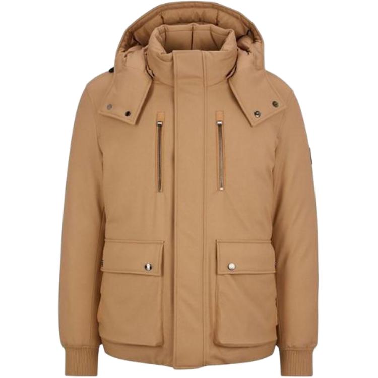 HUGO BOSS SS23 Solid Beige Zip-Up Hoodie Jacket 50484205-260